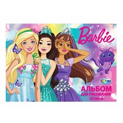 Центрум 90141 Barbie Альбом для рисования 24л., на скрепке, обложка мелов. 235г/м2