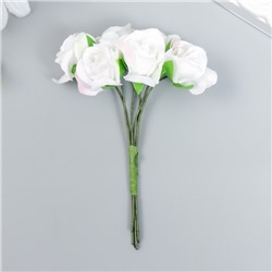 Цветы для декорирования "Роза Вестерленд" молочно-белый 1 букет=6 цветов 10 см