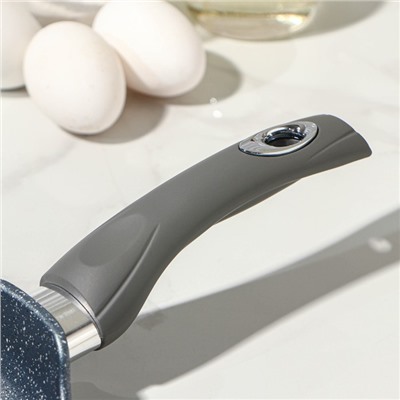 Сковорода блинная «Гранит», d=20 см, пластиковая ручка, антипригарное покрытие, цвет серый