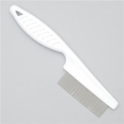 Расчёска с частыми зубьями, 18 см, пластиковая ручка, белая