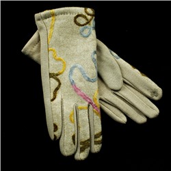 Сенсорные перчатки (драповые) с вышивкой