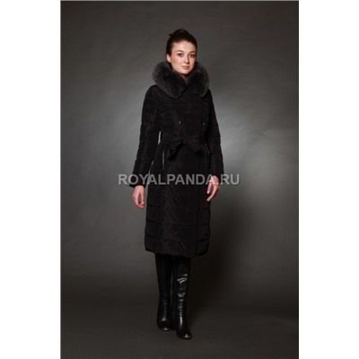 Куртка женская зимняя 1719 черный натуральный мех