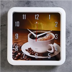 Часы настенные, серия: Кухня, "Чашка кофе", "Рубин", 30 х 30 см