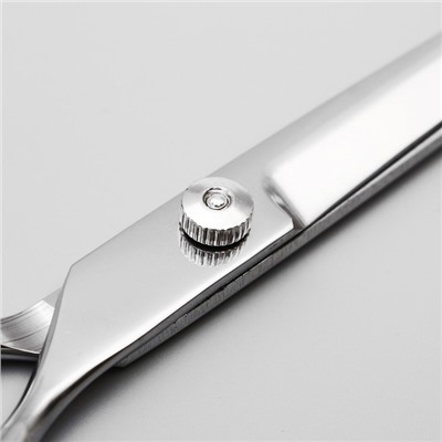 Ножницы для стрижки животных прямые с упором для пальца, прорезиненные ручки, для правшей