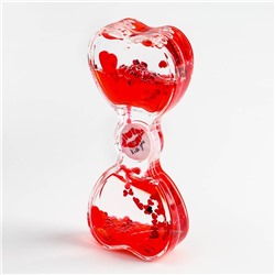 Гелевые часы "Сердце", с мигающим шариком, 14.8 х 6.5 см, красные