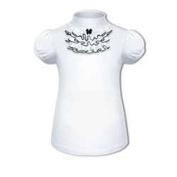 Белая школьная водолазка (блузка) для девочки 79571-ДШ18