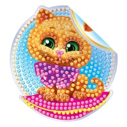 Алмазная вышивка наклейка для детей «Котик», 10 х 10 см. Набор для творчества