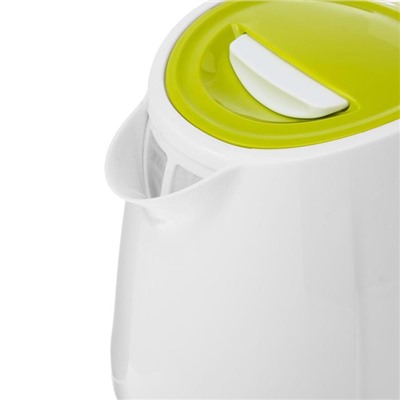 Чайник электрический ENERGY E-234, пластик, 1 л, 1100 Вт, бело-зелёный