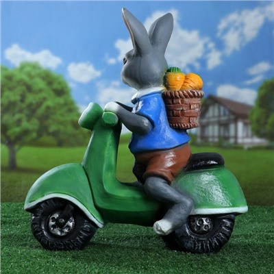 Садовая фигура "Заяц на мотоцикле" 46х43см