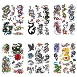 TTK003-205 Временные татуировки набор 6 листов 12х17,5см Драконы