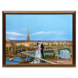 Картина "Поцелуй в Париже" 30х40 (33x43) см