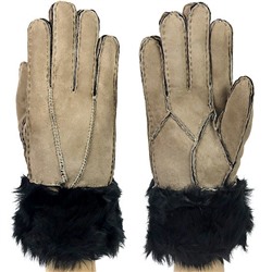 Дубленые женские перчатки с мехом