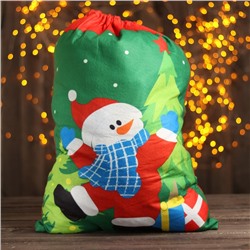 Мешок Деда Мороза «Снеговик», с подарками, 58 × 42 см