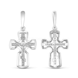 Крест из серебра родированный - 4 см 40-348р