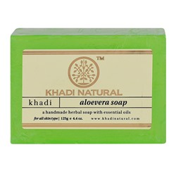 Мыло "Алоэ вера" Кхади (заживляющее и увлажняющее) Aloevera Soap Khadi 125 гр.