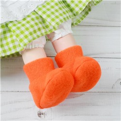 Носки для куклы, длина стопы: 7 см, цвет оранжевый