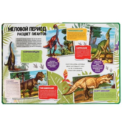 Энциклопедия «Динозавры», со вставками из прозрачной плёнки