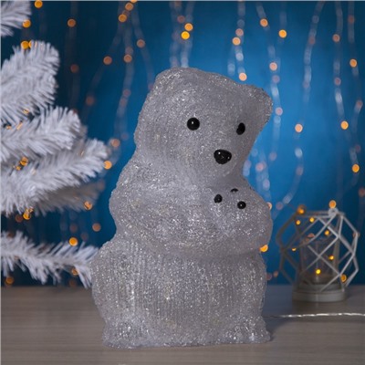 Светодиодная фигура «Медведица» 22 × 30 × 22 см, акрил, 40 LED, 220 В, свечение белое