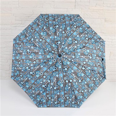 Зонт полуавтоматический «Цветочная нежность», 3 сложения, 8 спиц, R = 47 см, цвет МИКС