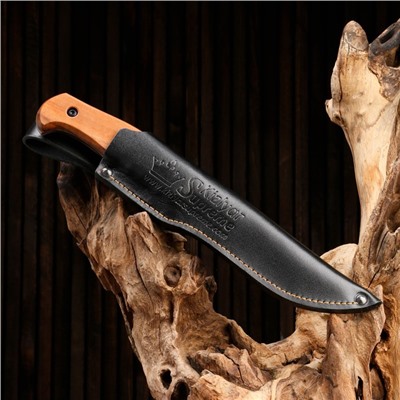 Нож охотничий "Каспиан" с ножнами, сталь - AUS8, рукоять - дерево