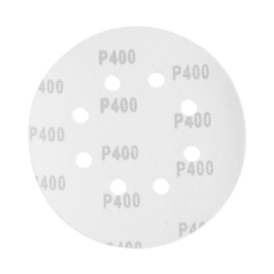 Круг абразивный шлифовальный под "липучку" ТУНДРА, перфорированный, 150 мм, Р400, 5 шт.