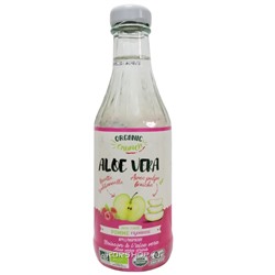 Органический напиток со вкусом малины и яблока с соком алоэ вера и кусочками алоэ Organic Crunch (стекло), Таиланд, 350 мл Акция