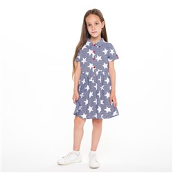 Платье для девочки, цвет тёмно-синий/белый, рост 104 см