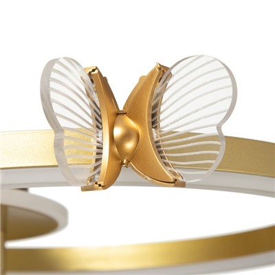 Люстра  "Бабочки Трио" 54Вт LED 6000К золото 65х45х10см