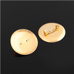 Основа для броши с круглым основанием СМ-367, (набор 5шт) 30 мм, цвет золото
