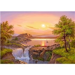 Картина по номерам 40х50 - Водопад на закате
