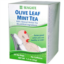 Seagate, Мятный чай с оливковыми листьями, 24 чайных пакетика, 1,3 унции (36 г)