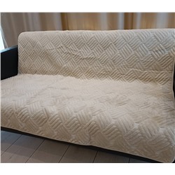 Дивандек накидка на диван велюровая 180/210 Геометрия ,слоновая кость