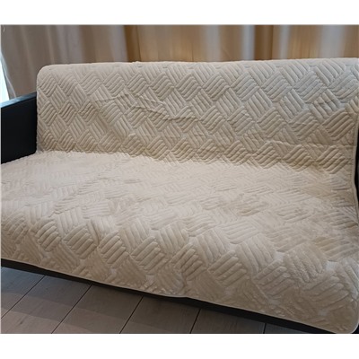 Дивандек накидка на диван велюровая 180/210 Геометрия ,слоновая кость