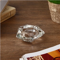Подсвечник стекло на 1 свечу "Кристалл пятиугольник" прозрачный 3,3х8х7,5 см