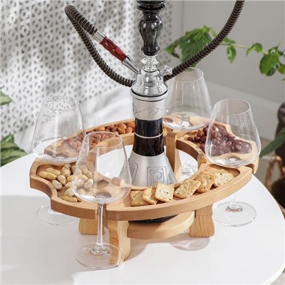 Столик-поднос для кальяна и вина Adelica, 40×30×18 см, берёза