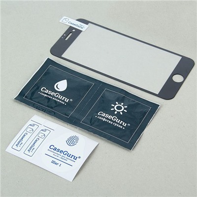 Защитное стекло CaseGuru для iPhone 7 Full Screen Black, 0,3 мм, черное