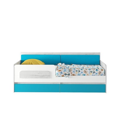 Кровать-тахта с подушками «Бриз №900.4», 2000 × 900 мм, цвет дуб эльза / бирюза