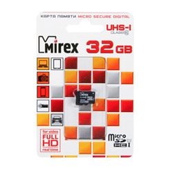 Карта памяти microSD Mirex 32 Gb UHS-1 class 10