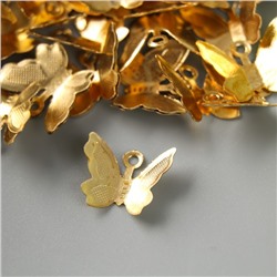 Декор для творчества металл "Бабочка" золото набор 50 шт 1,1х1,1 см