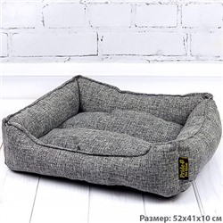 Лежак для собак и кошек Прованс, цвет графитовый, прямоугольный, размер 52х41х10 см