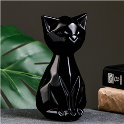 Копилка "Кошка геометрическая" черная, 19см
