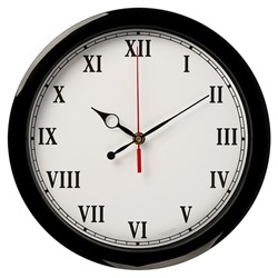 Часы настенные "Классика", римские цифры, черный обод, 28х28 см