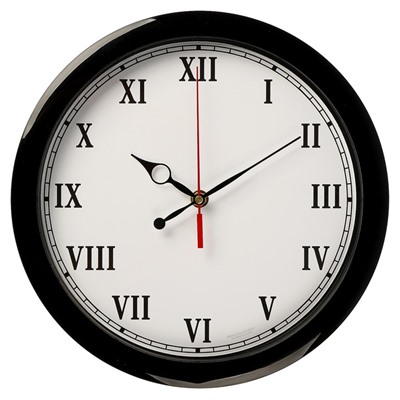 Часы настенные "Классика", римские цифры, черный обод, 28х28 см