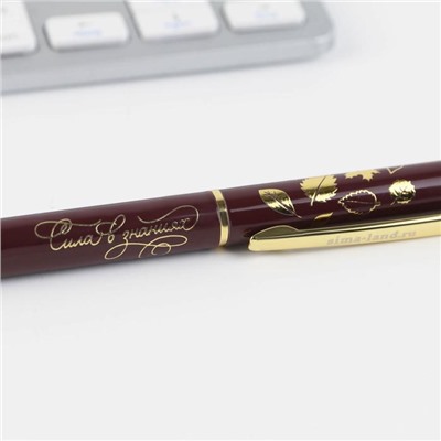 Ручка в подарочном футляре «С Уважением», металл, синяя паста