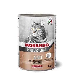 Влажный корм Morando Professional для кошек, паштет с кроликом, 400 г