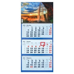 Календари квартальные трио "Природа, 2021- 4" 31 х 69 см