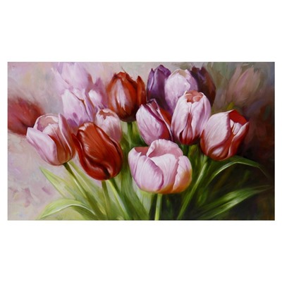 Картина-холст на подрамнике "Тюльпаны" 60х100 см