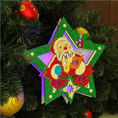 Декор с подсветкой "Дед мороз в звезде" 2,3×20×20 см