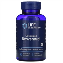 Life Extension, Оптимизированный ресвератрол, 60 вегетарианских капсул