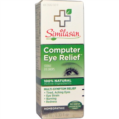 Similasan, Computer Eye Relief, стерильные глазные капли, 10 мл (0,33 жидкой унции)